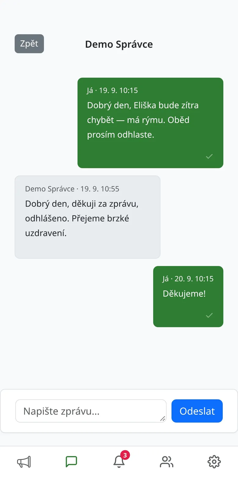 Konverzace rodiče s pedagogem